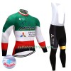 Radbekleidung Radtrikot Langarm + Lang Trägerhose 2017 Astana Pro Team Winter Thermal Fleece N004